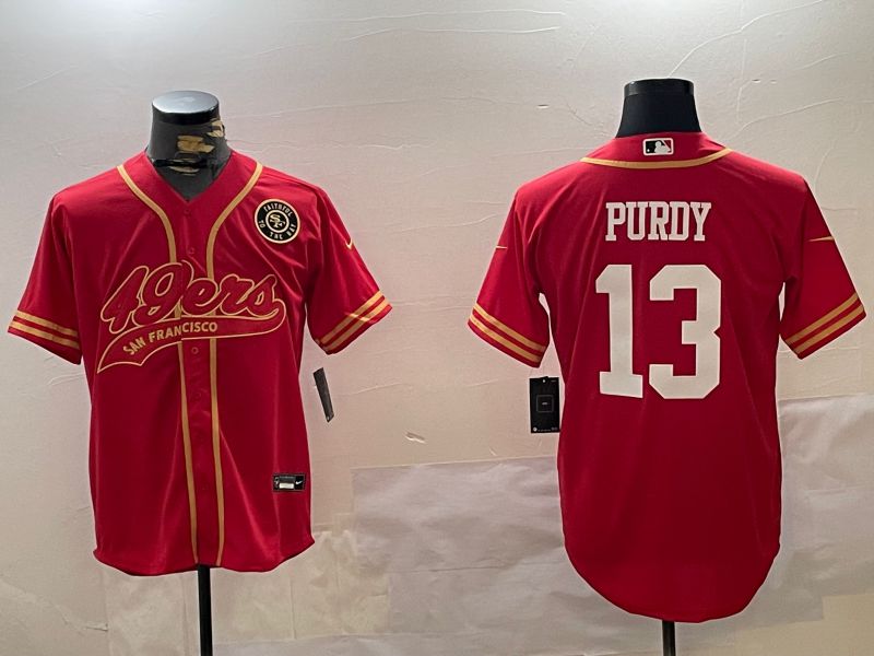 Men San Francisco 49ers #13 Purdy Red Joint Name 2024 Nike Limited NFL Jersey style 12091